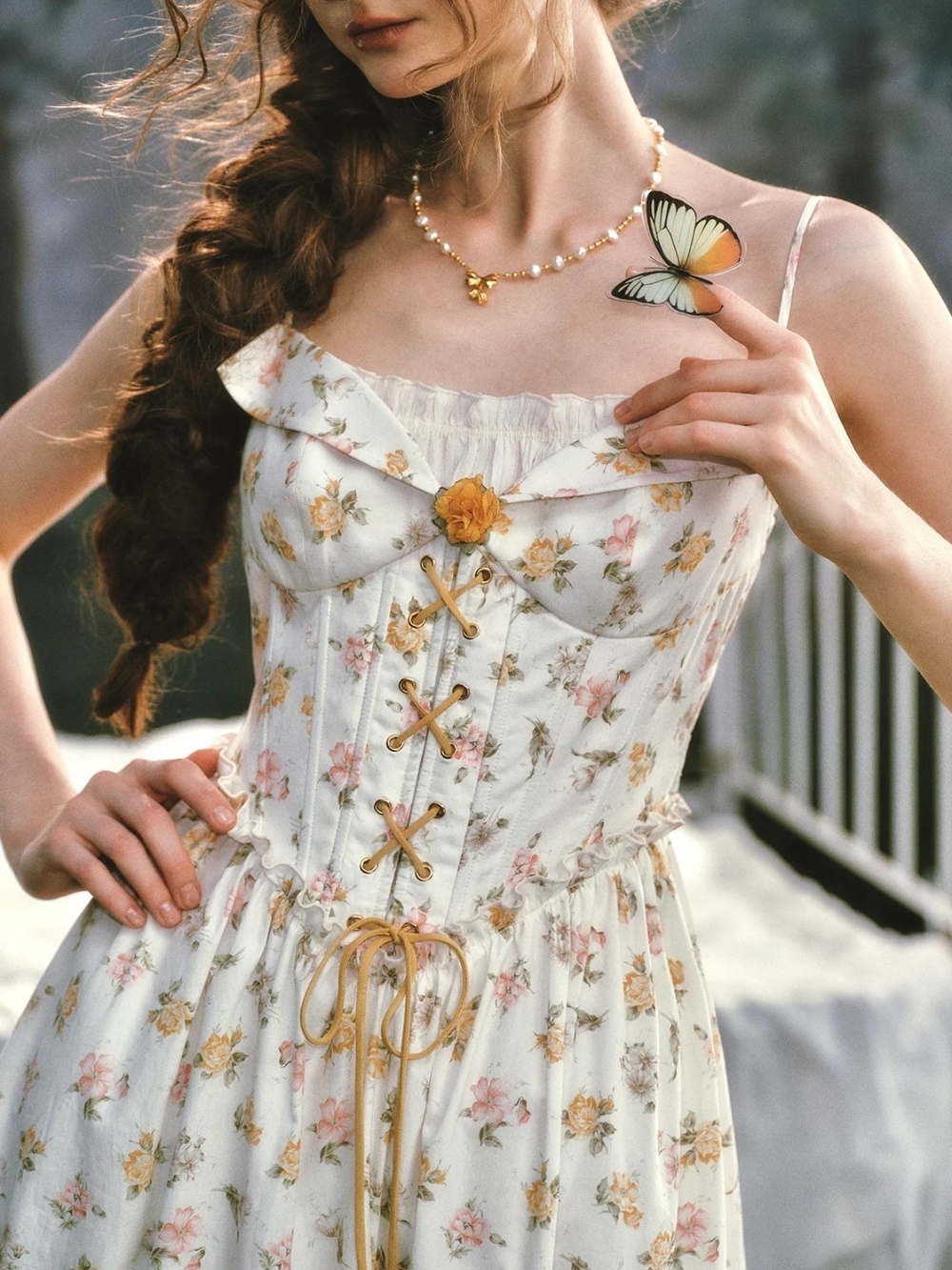 Lacemade Misty Tangerine Grove Corset Dress - Picture 3 of 10